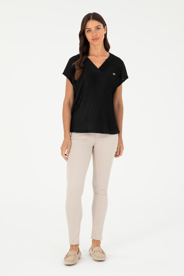 Kadın Siyah Tişört - 50281804021