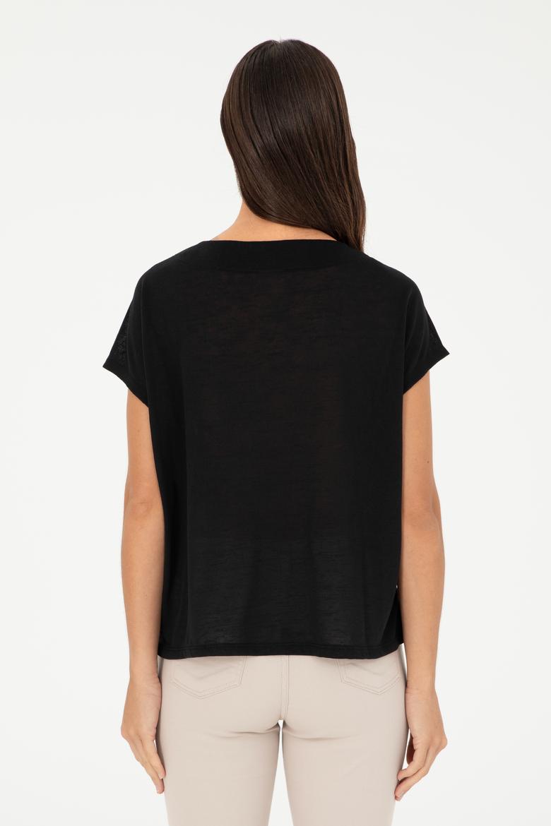 Kadın Siyah Tişört - 50281804021