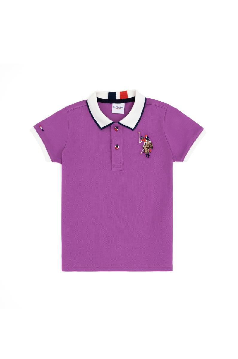 Erkek Çocuk Mor Basic Polo Yaka Tişört