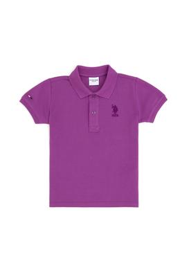 Erkek Çocuk Mor Basic Polo Yaka Tişört - 50279572320