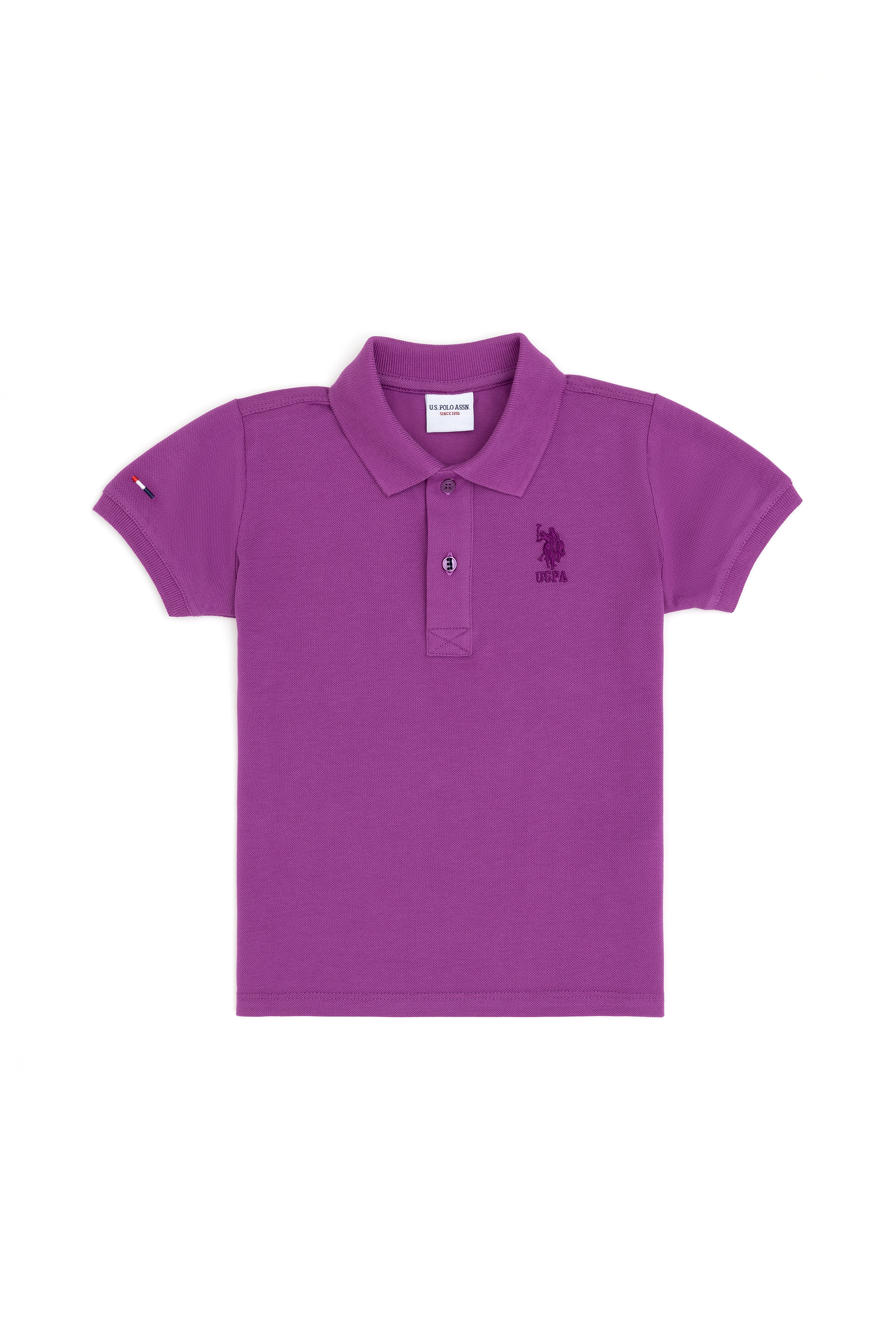 Erkek Çocuk Mor Basic Polo Yaka Tişört - Image 1