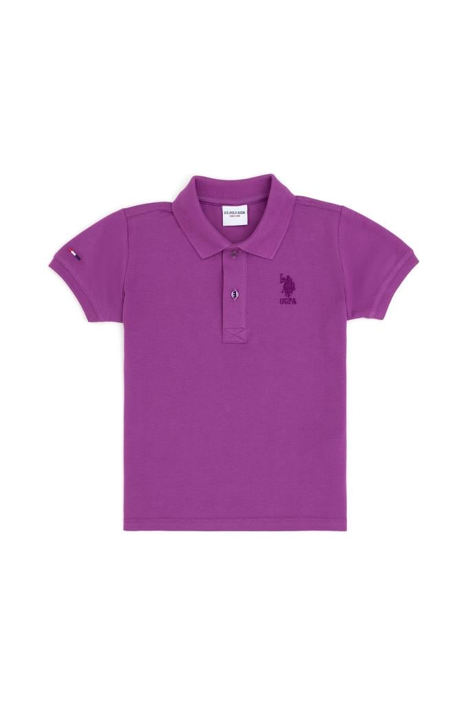 Erkek Çocuk Mor Basic Polo Yaka Tişört