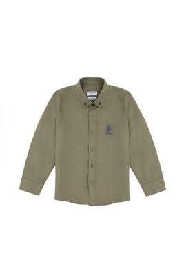 Erkek Çocuk Haki Uzun Kollu Basic Gömlek - 50284001058