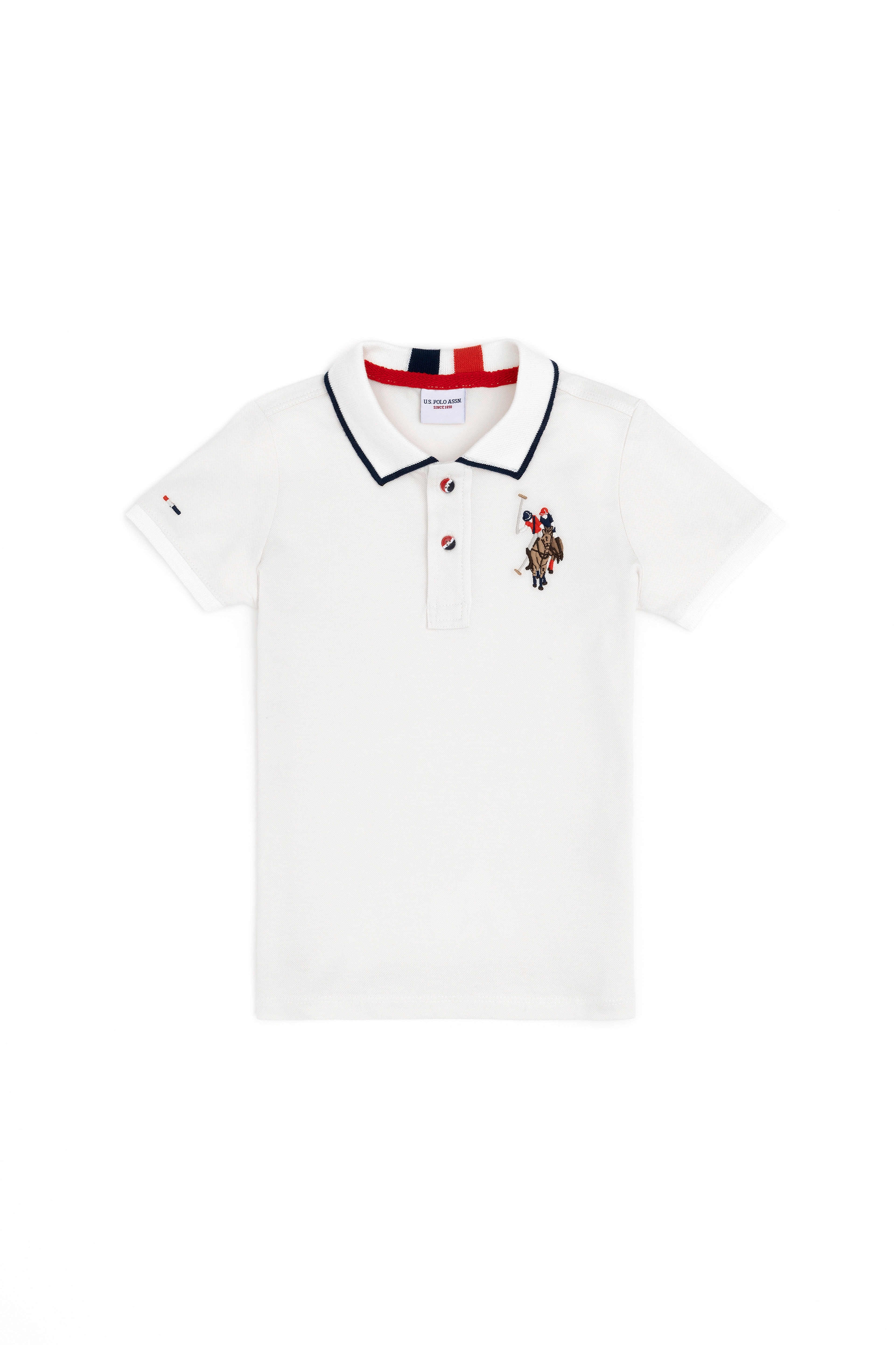 Erkek Çocuk Ekru Basic Polo Yaka Tişört