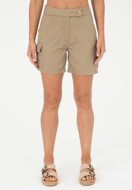 Kadın Haki Dokuma Şort - 50282345011