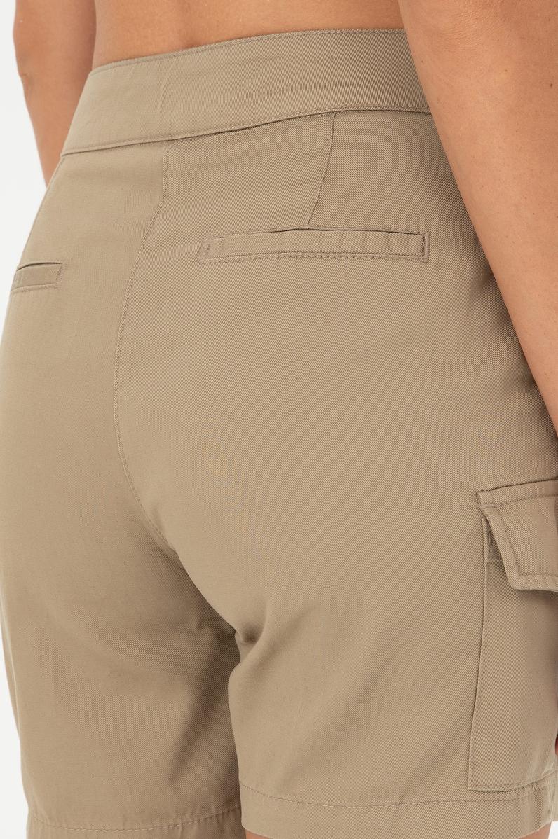 Kadın Haki Dokuma Şort