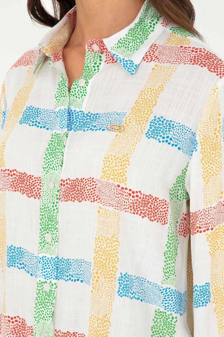 Kadın Yeşil Uzun Kollu Gömlek - 50283633013