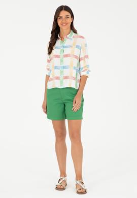 Kadın Yeşil Dokuma Şort - 50281740011