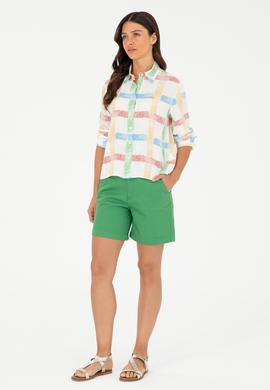 Kadın Yeşil Dokuma Şort - 50281740011