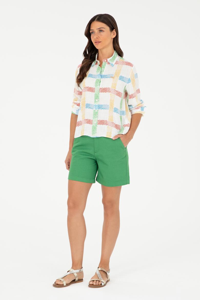 Kadın Yeşil Dokuma Şort