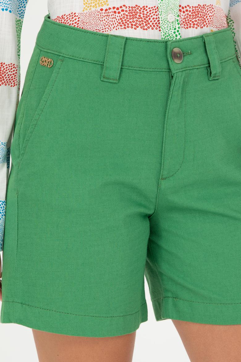 Kadın Yeşil Dokuma Şort - 50281740011