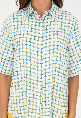 Kadın Saks Kısa Kollu Gömlek - 50283631007