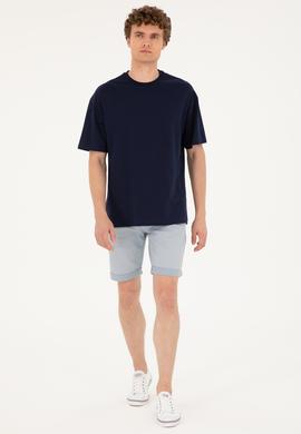 Erkek Comfort Fit Bisiklet Yaka Lacivert Tişört - 50294216016