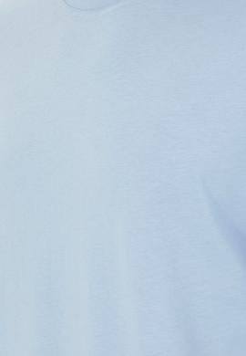 Erkek Comfort Fit Bisiklet Yaka Açık Mavi Tişört - 50294216089