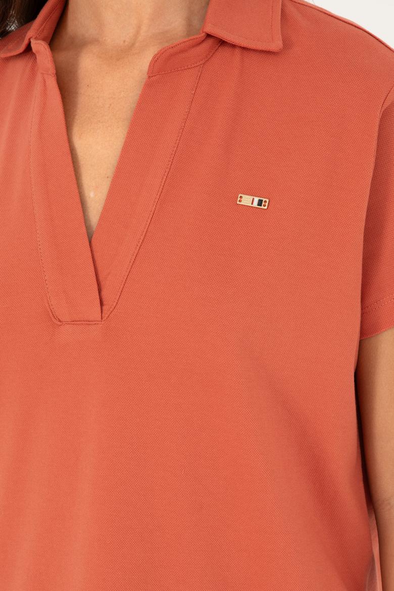 Kadın Pudra Basic Tişört - 50285853067