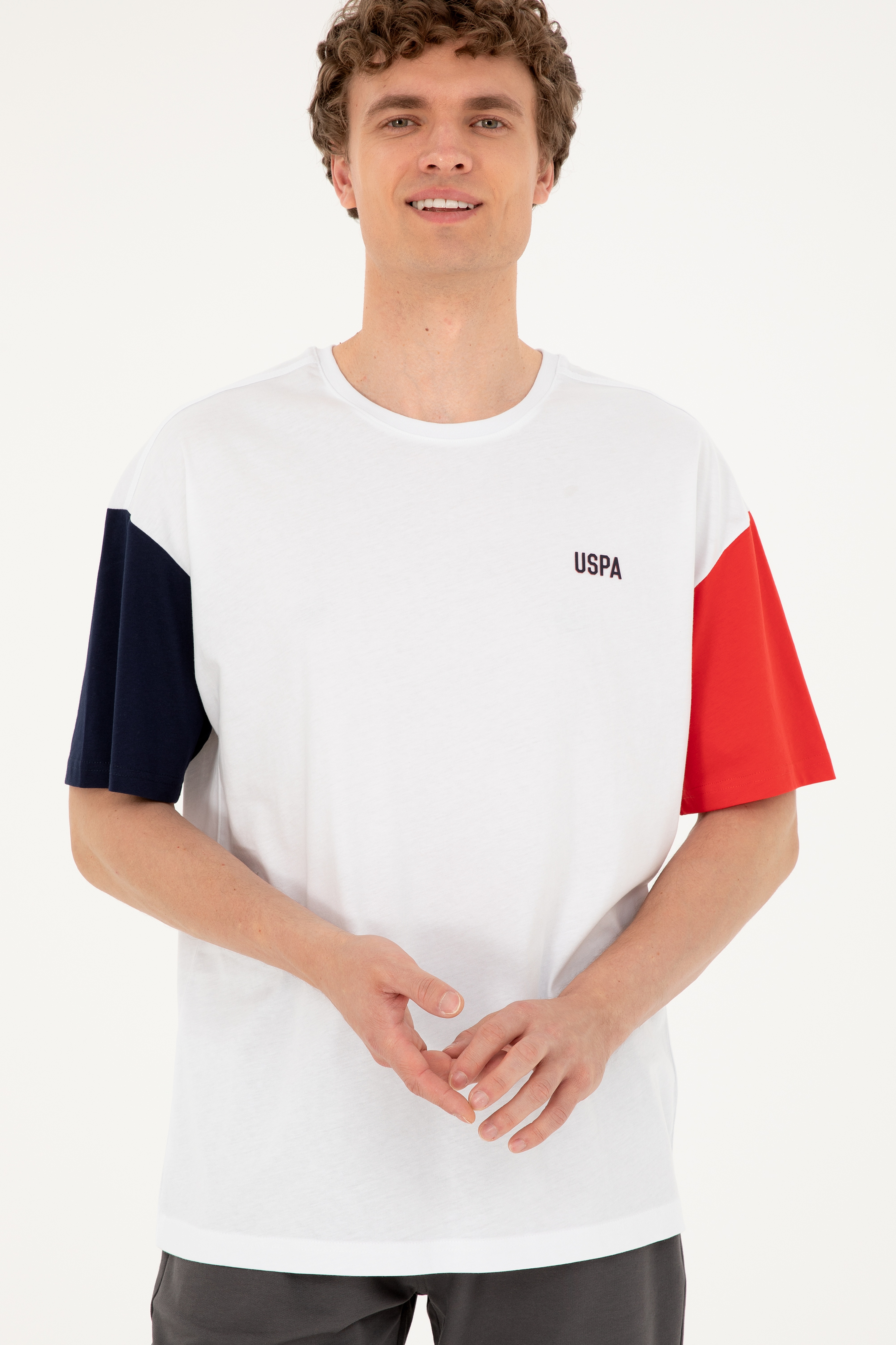 Erkek Comfort Fit Bisiklet Yaka Beyaz Tişört - Image 3