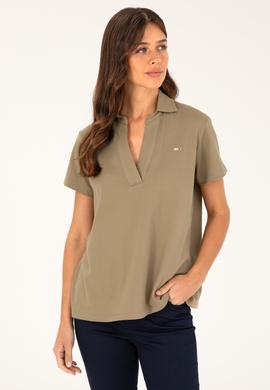 Kadın Haki Basic Tişört - 50285853016