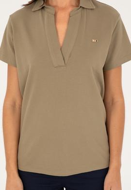 Kadın Haki Basic Tişört - 50285853016