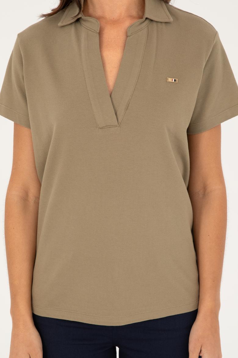 Kadın Haki Basic Tişört - 50285853016