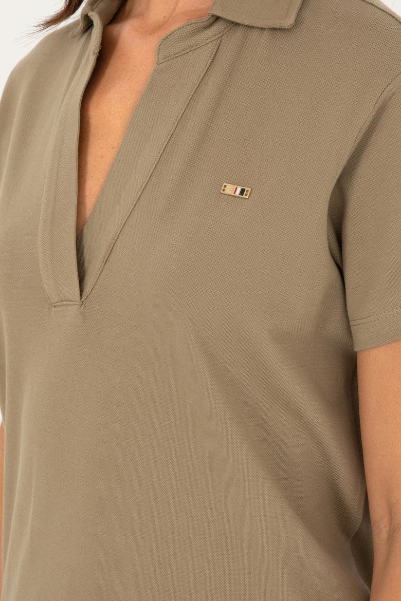 Kadın Haki Basic Tişört - 50285853016