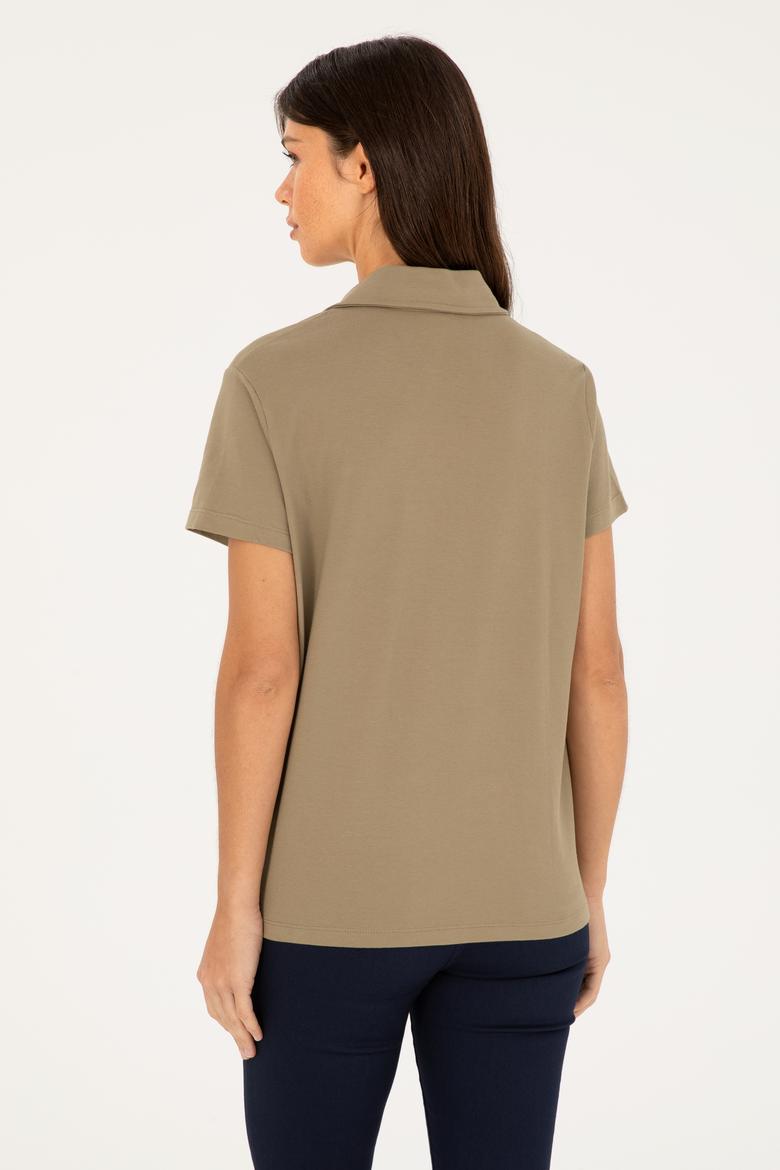 Kadın Haki Basic Tişört - 50285853016