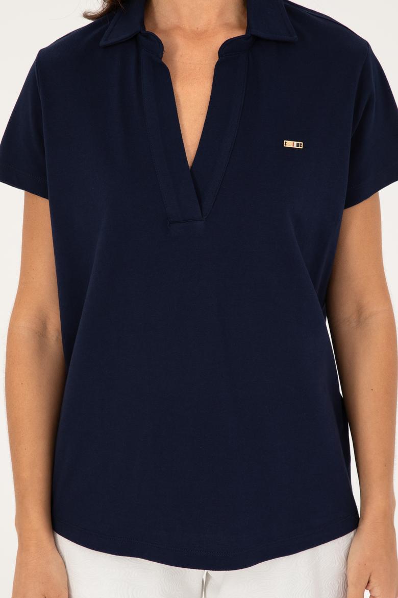 Kadın Lacivert Basic Tişört - 50285853025