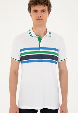 Erkek Regular Fit Polo Yaka Beyaz Tişört - 50287106008