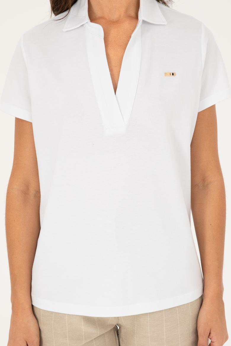 Kadın Beyaz Basic Tişört - 50285853001