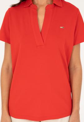 Kadın Kırmızı Basic Tişört - 50285853055