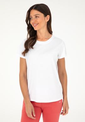 Kadın Beyaz Bisiklet Yaka Basic Tişört - 50296152028