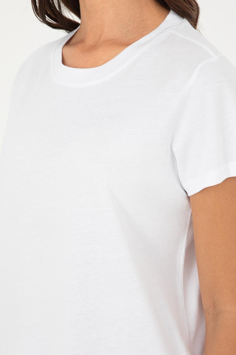 Kadın Beyaz Bisiklet Yaka Basic Tişört