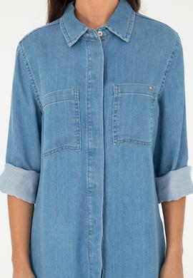 Kadın Açık Mavi Jean Elbise - 50288955003