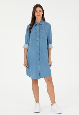 Kadın Açık Mavi Jean Elbise - 50288955003