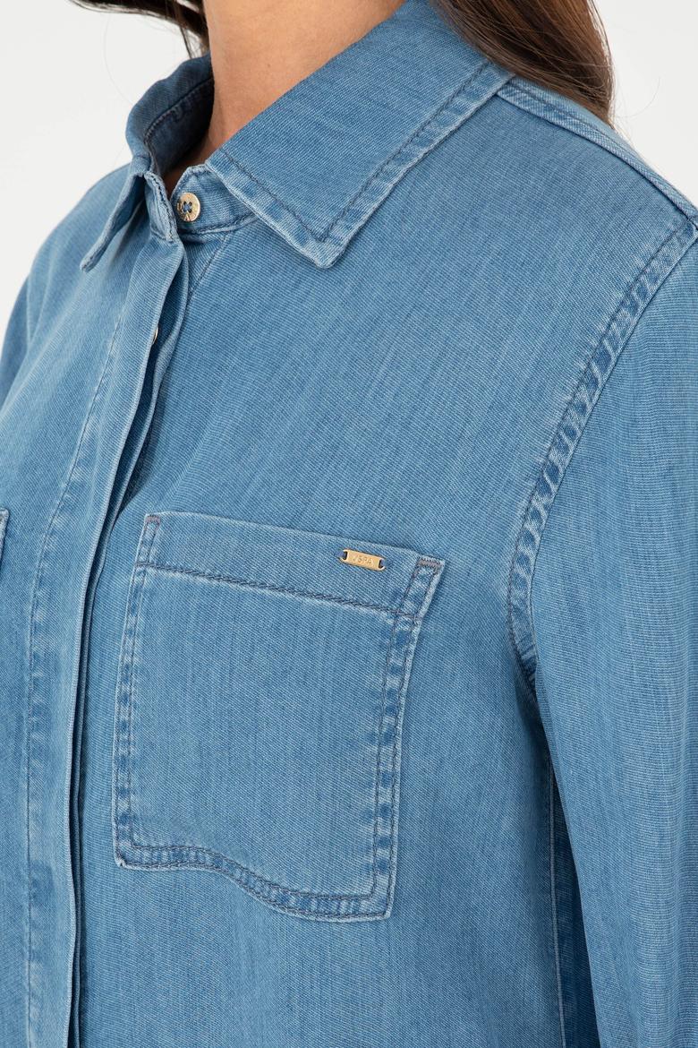 Kadın Açık Mavi Jean Elbise - 50288955003