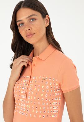 Kadın Somon Polo Yaka Tişört - 50282885008