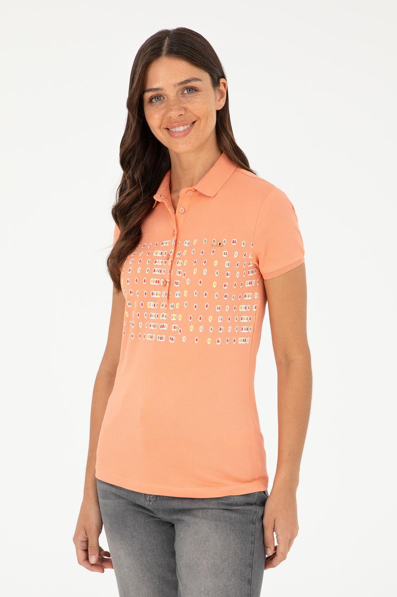 Kadın Somon Polo Yaka Tişört