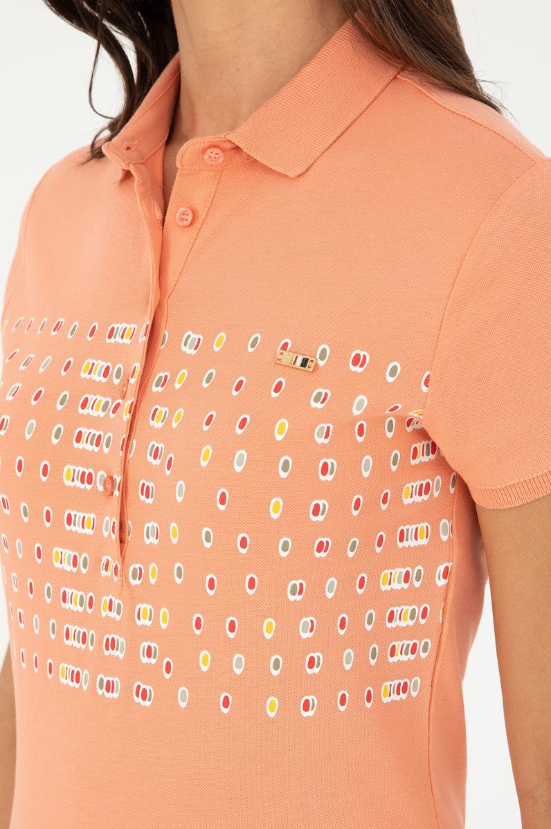 Kadın Somon Polo Yaka Tişört