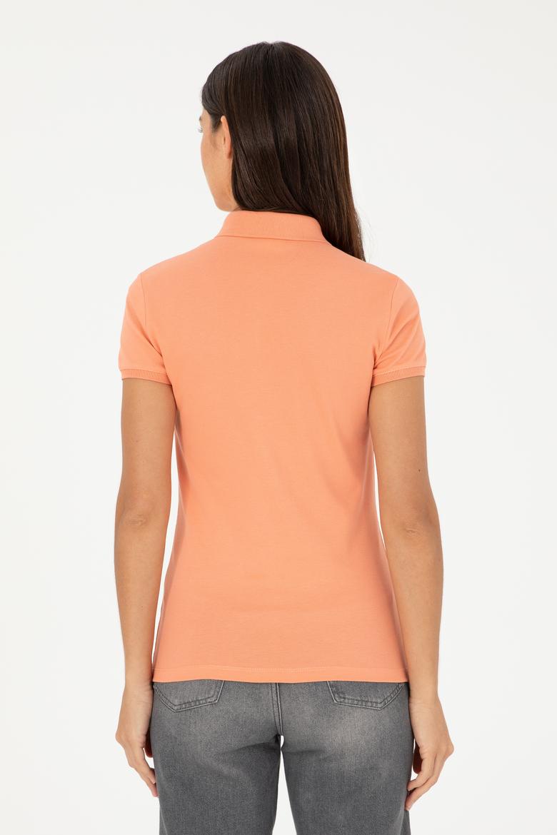 Kadın Somon Polo Yaka Tişört - 50282885008