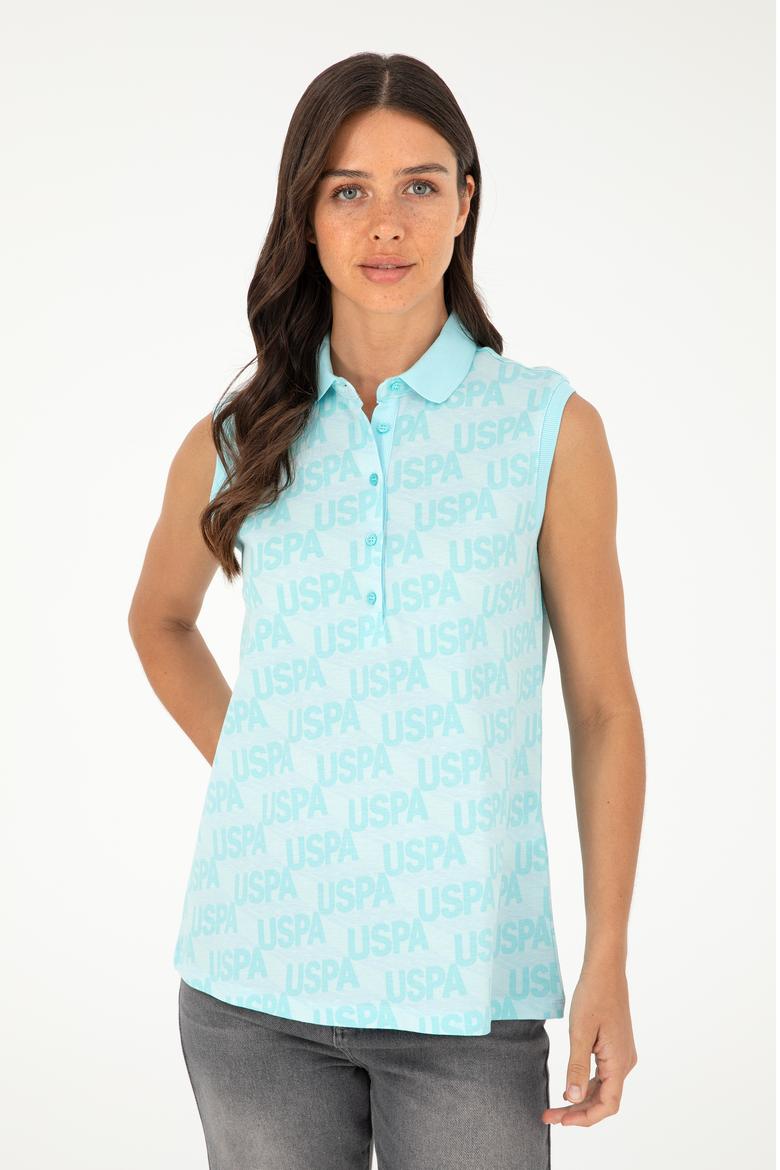 Kadın Mint Kolsuz Polo Yaka Tişört - 50282902016