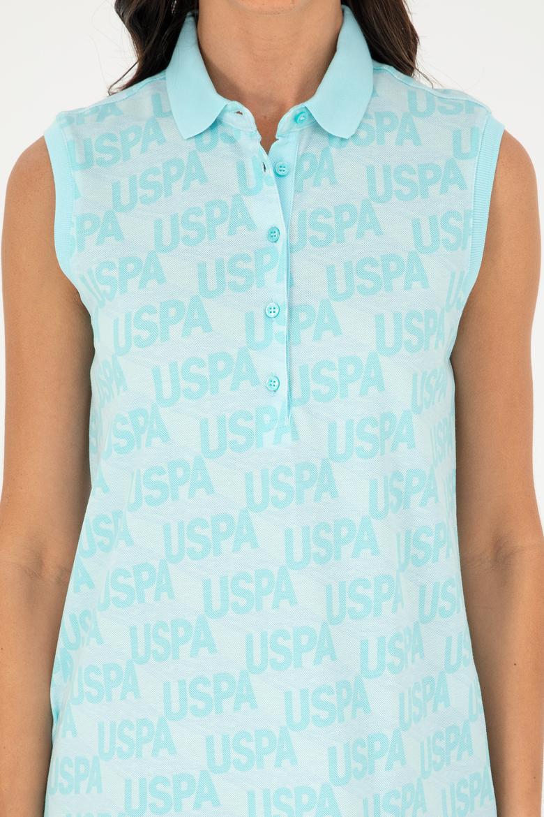 Kadın Mint Kolsuz Polo Yaka Tişört - 50282902016