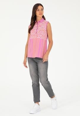 Kadın Pembe Kolsuz Polo Yaka Tişört - 50282905022