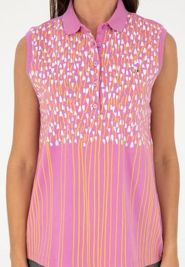 Kadın Pembe Kolsuz Polo Yaka Tişört - 50282905022