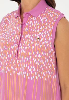 Kadın Pembe Kolsuz Polo Yaka Tişört - 50282905022