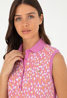 Kadın Pembe Kolsuz Polo Yaka Tişört - 50282905022