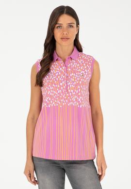 Kadın Pembe Kolsuz Polo Yaka Tişört - 50282905022