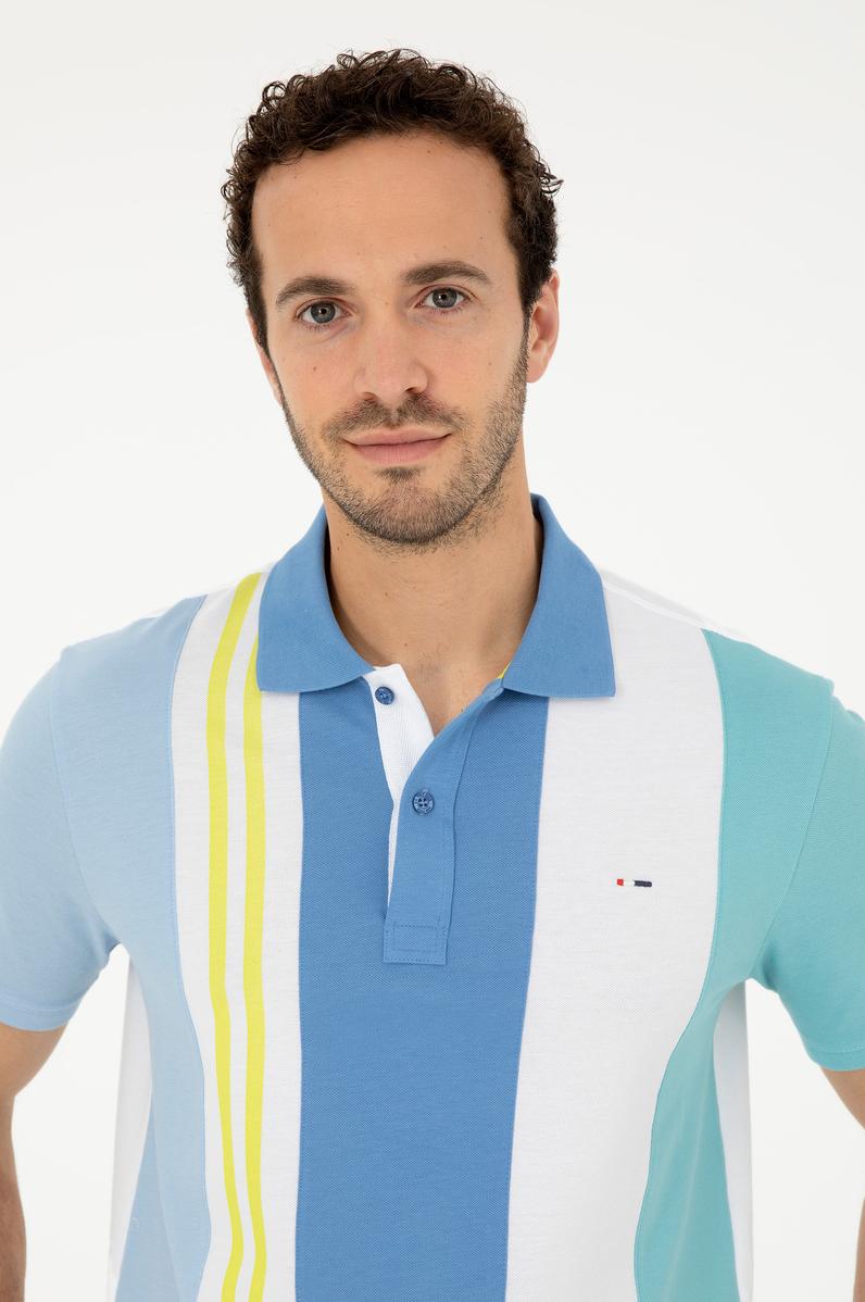 Erkek Regular Fit Polo Yaka Koyu Mavi Tişört