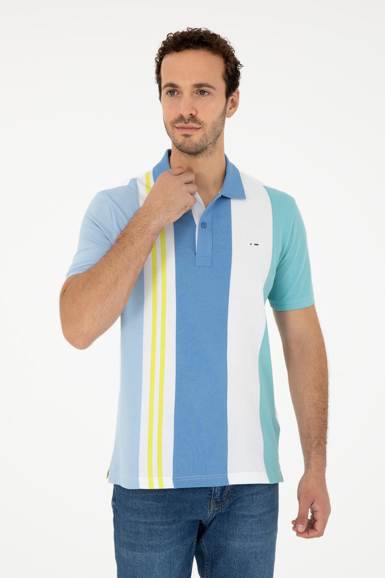 Erkek Regular Fit Polo Yaka Koyu Mavi Tişört - 50281515028