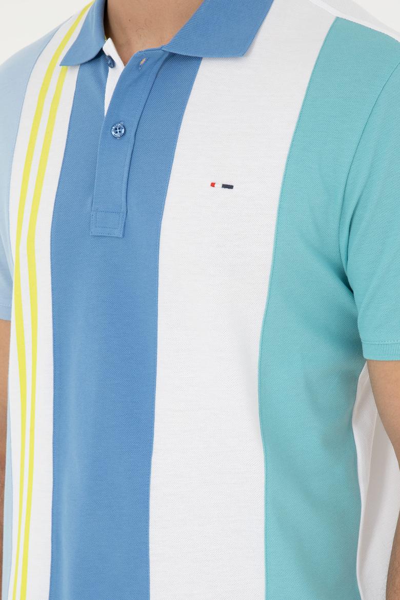 Erkek Regular Fit Polo Yaka Koyu Mavi Tişört - 50281515028