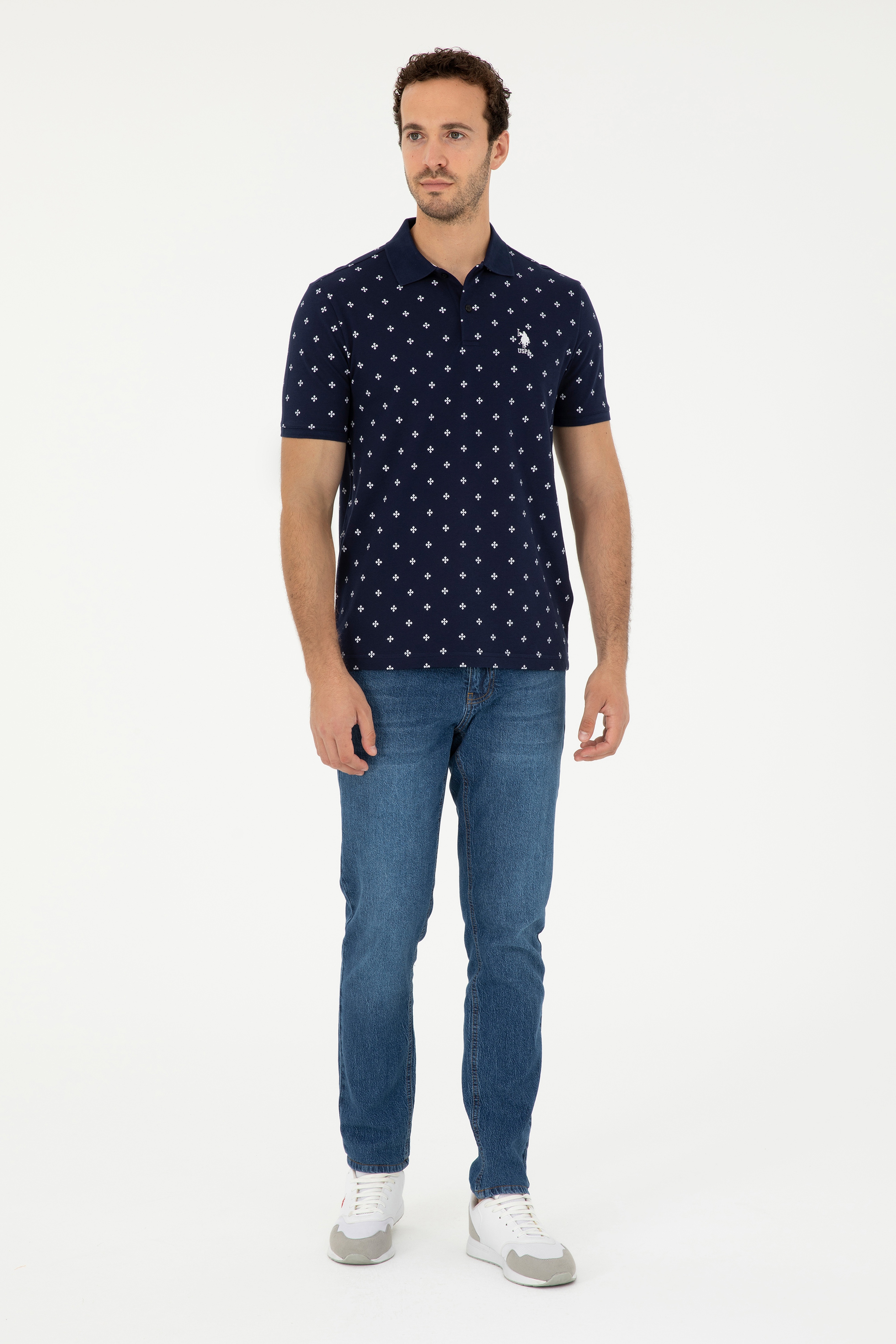 Erkek Regular Fit Polo Yaka Lacivert Tişört