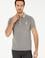 Erkek Slim Fit Polo Yaka Koyu Gri Basic Tişört